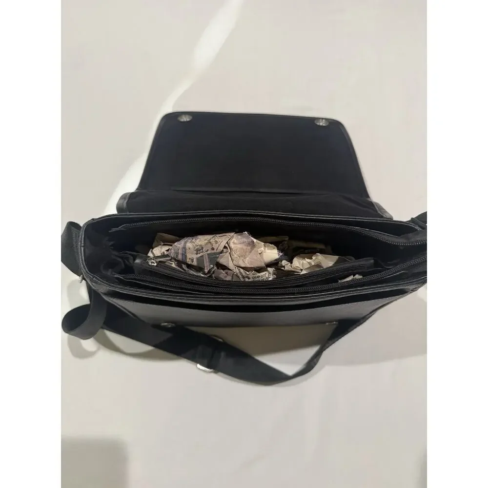Black Messenger Bag Laptob Briefcase Shoulder Crossbody Adjustable
